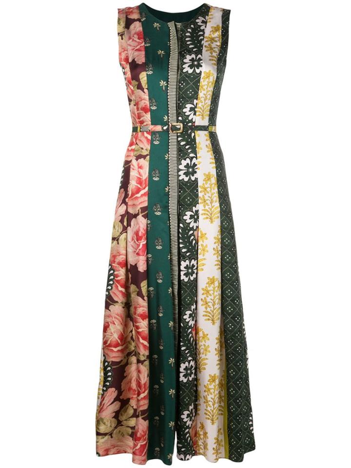 Oscar De La Renta Multi-pattern Satin Dress - Multicolour