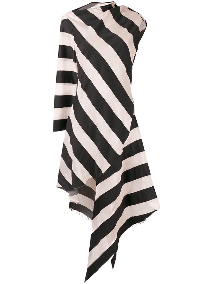 Marques'almeida Striped Midi Dress - Nude & Neutrals