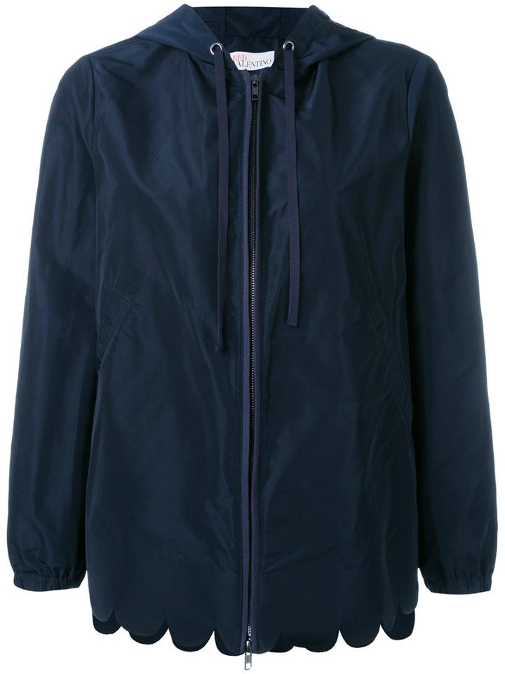 Red Valentino Scallop Hem Jacket, Women's, Size: 44, Blue, Cotton/polyester