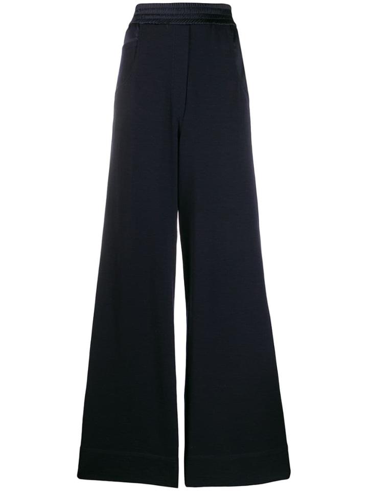 Brunello Cucinelli Satin Panel Palazzo Pants - Blue