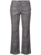 Michael Kors Collection Gingham Ruffle-hem Trousers - White