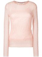 Ermanno Scervino Beaded Neck Jumper - Pink & Purple