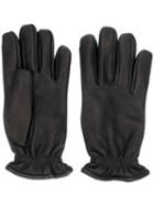 Orciani Pebbled Leather Gloves - Black