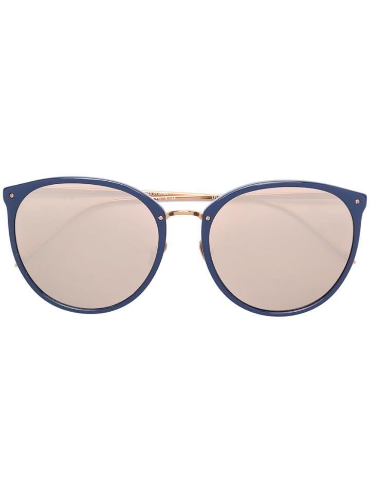 Linda Farrow Oversized Round Frame Sunglasses - Blue