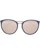 Linda Farrow Oversized Round Frame Sunglasses - Blue