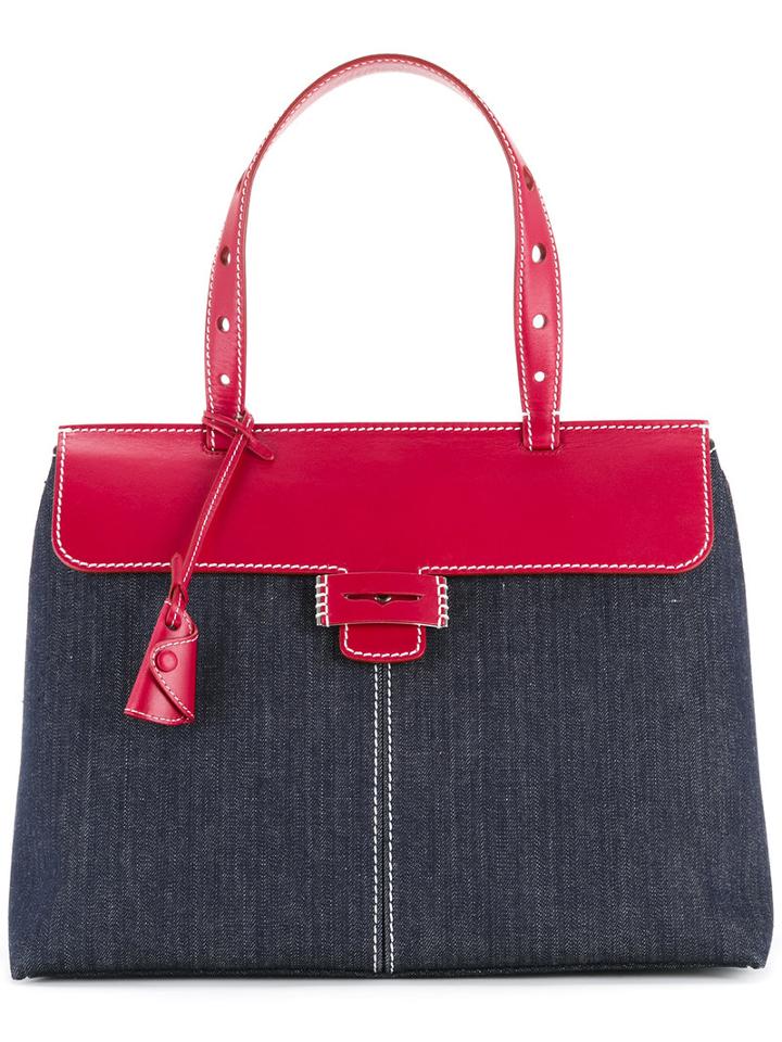 Myriam Schaefer Colour Block Tote Bag, Women's, Blue, Cotton