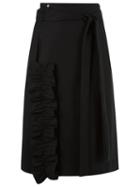 Reinaldo Lourenço High Waisted Midi Skirt, Women's, Size: 38, Black, Cotton/spandex/elastane