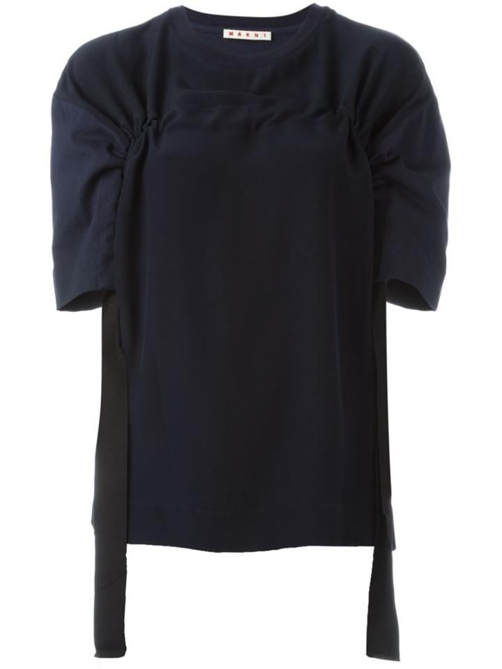 Marni Gathered Short Sleeve Blouse