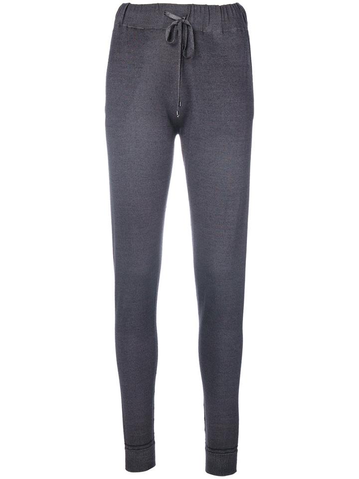 Lorena Antoniazzi - Drawstring Leggings - Women - Silk/nylon/cashmere/metallic Fibre - 44, Grey, Silk/nylon/cashmere/metallic Fibre