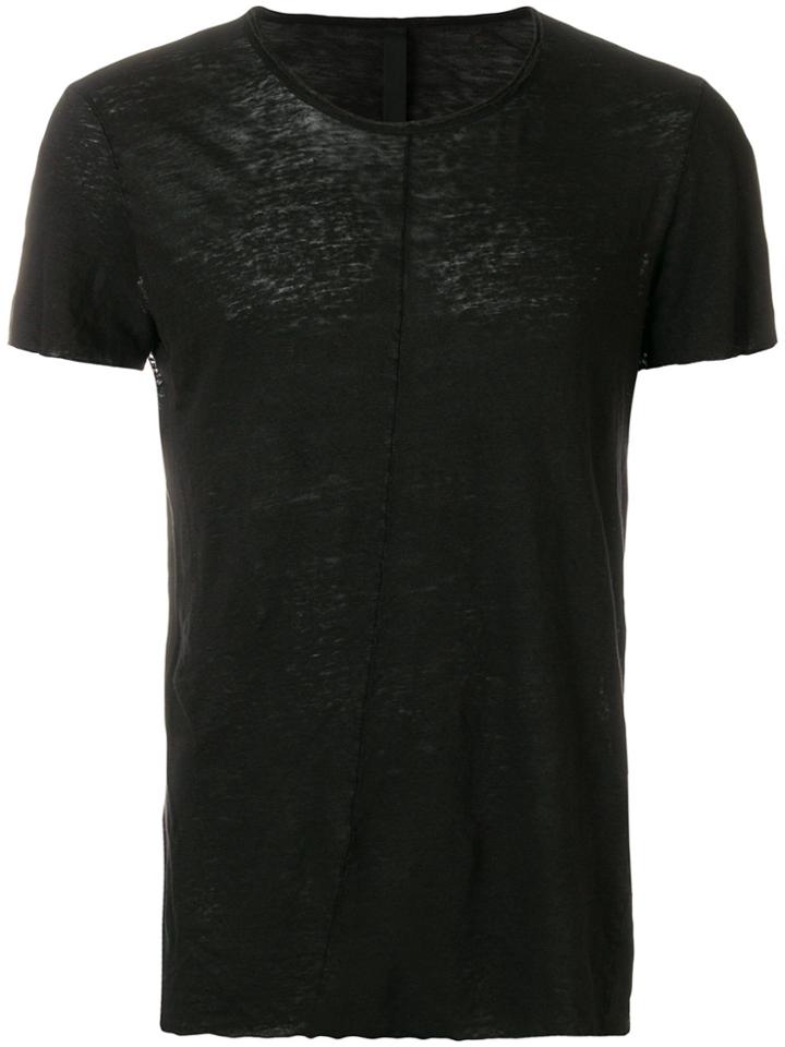 Poème Bohémien Distressed Slim Fit T-shirt - Black