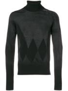 Ballantyne Argyle Knit Sweater - Black
