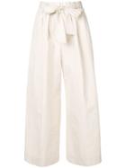 Forte Forte Classic Cropped Paper Bag Trousers - Neutrals