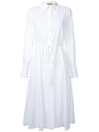 Flow The Label - Drawstring Shirt Dress - Women - Cotton - Xs, White, Cotton