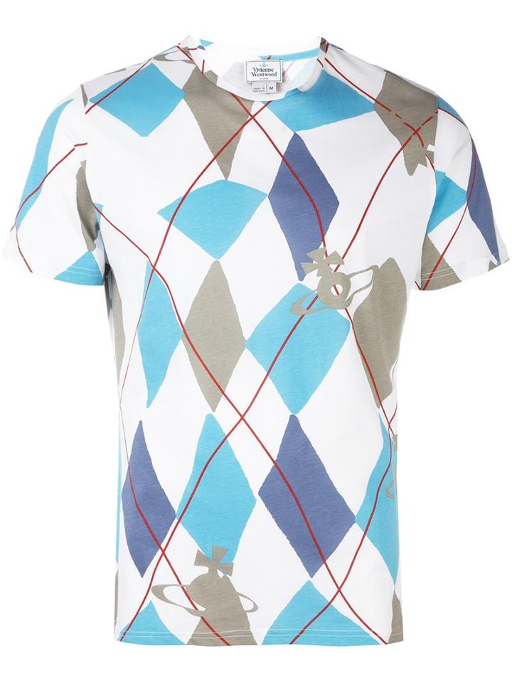 Vivienne Westwood Man Harlequin Print T-shirt, Men's, Size: Medium, White, Cotton