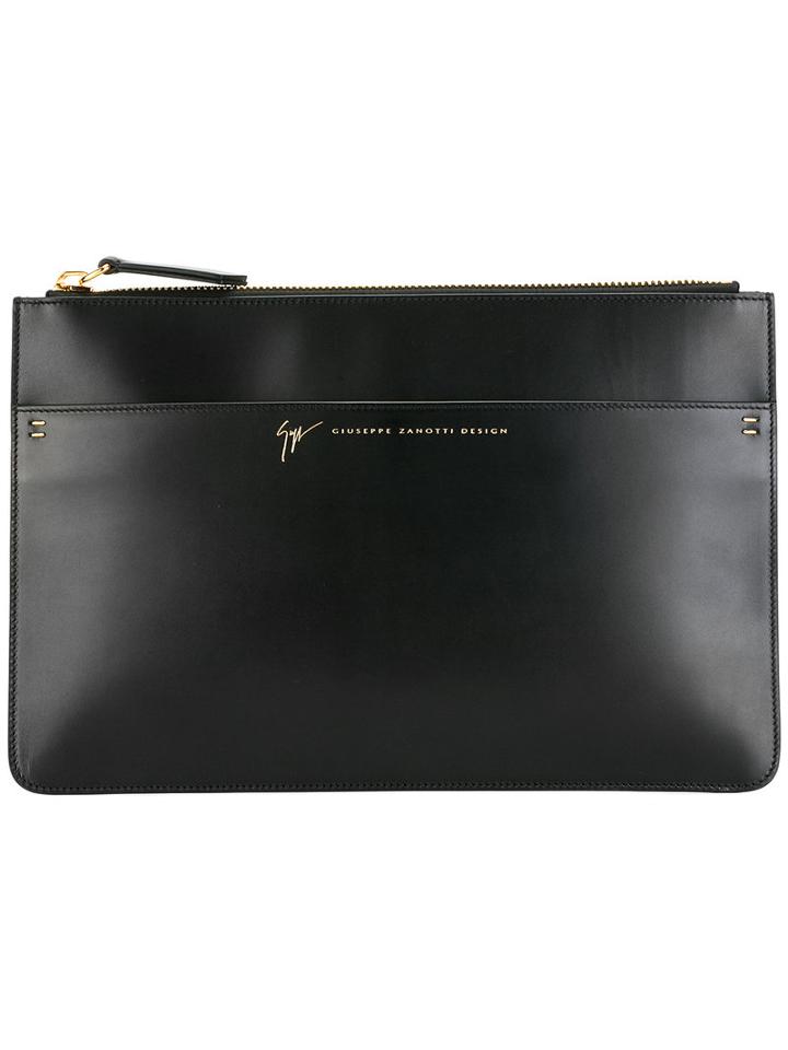 Giuseppe Zanotti Design Jonathan Clutch, Men's, Black, Calf Leather
