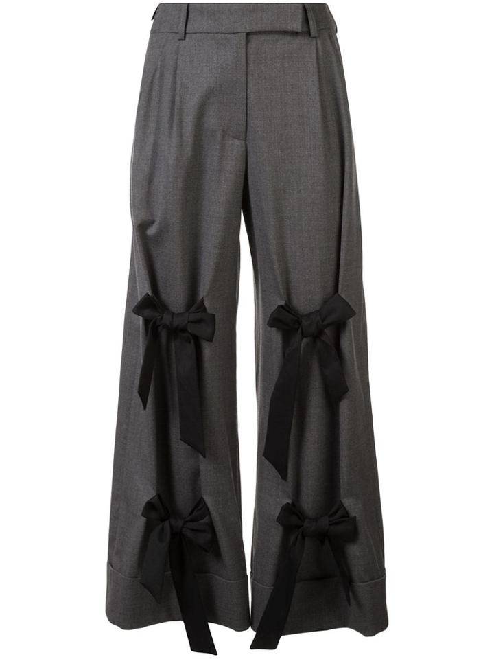 Simone Rocha High Waist Bow Trousers - Grey