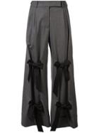 Simone Rocha High Waist Bow Trousers - Grey