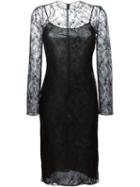 Givenchy Fitted Floral Lace Dress, Women's, Size: 40, Black, Silk/polyamide/spandex/elastane/viscose