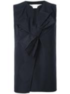 Victoria Victoria Beckham Bow Detail Top, Women's, Size: 6, Black, Cotton/viscose