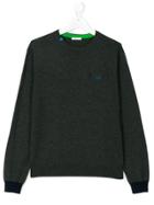 Sun 68 Kids Contrast Cuff Sweater - Grey
