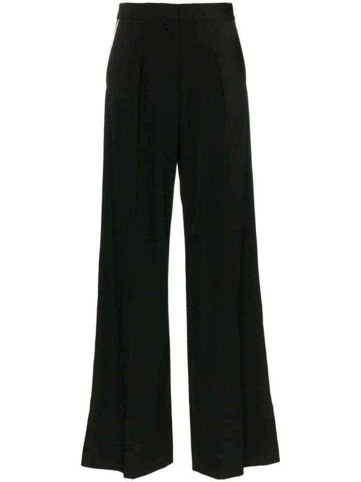 Stella Mccartney Wide-leg Silk Trousers - Black