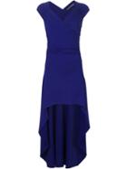 Plein Sud High Low Hem Dress, Women's, Size: 40, Blue, Acetate/polyamide/spandex/elastane