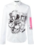 Mcq Alexander Mcqueen Drawing Print Shirt, Men's, Size: 50, White, Cotton