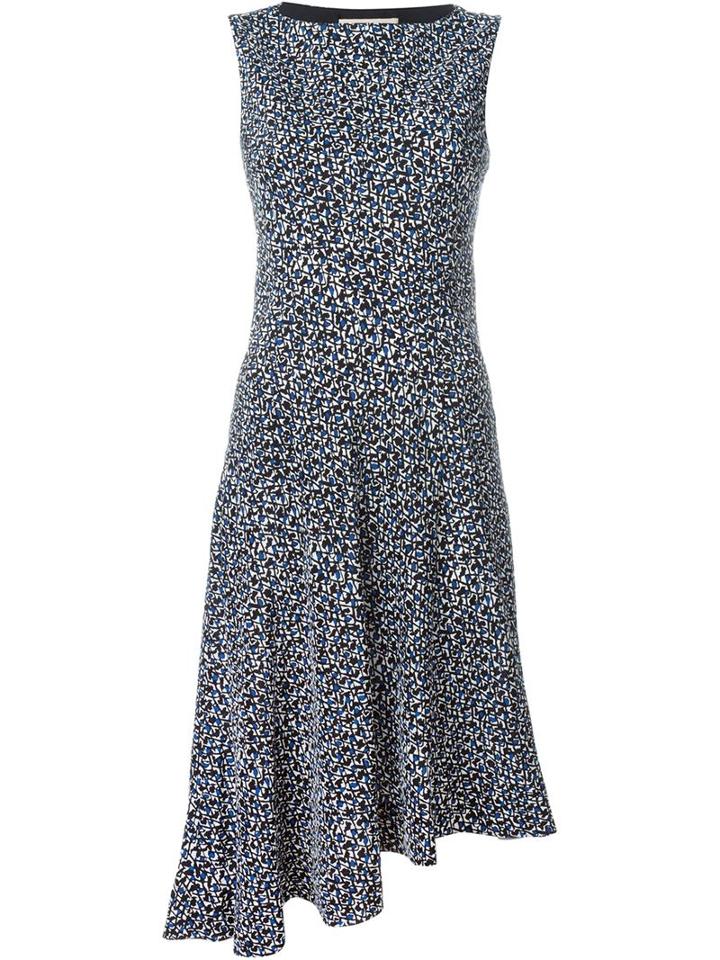 Marni Printed Asymmetric Dress, Women's, Size: 42, Black, Silk