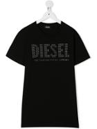 Diesel Kids Teen Tabel Stud Logo T-shirt - Black