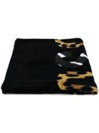 Moschino Animal Logo Velvet Beach Towel - Black