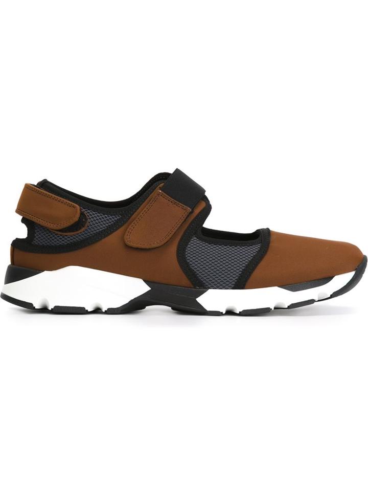 Marni Velcro Fastening Sneakers, Women's, Size: 41, Brown, Neoprene/rubber