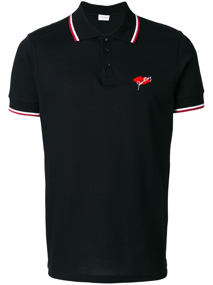 Saint Laurent Slow Rising Polo Shirt - Black