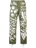 Miharayasuhiro Modified Painted Cargo Trousers - Green
