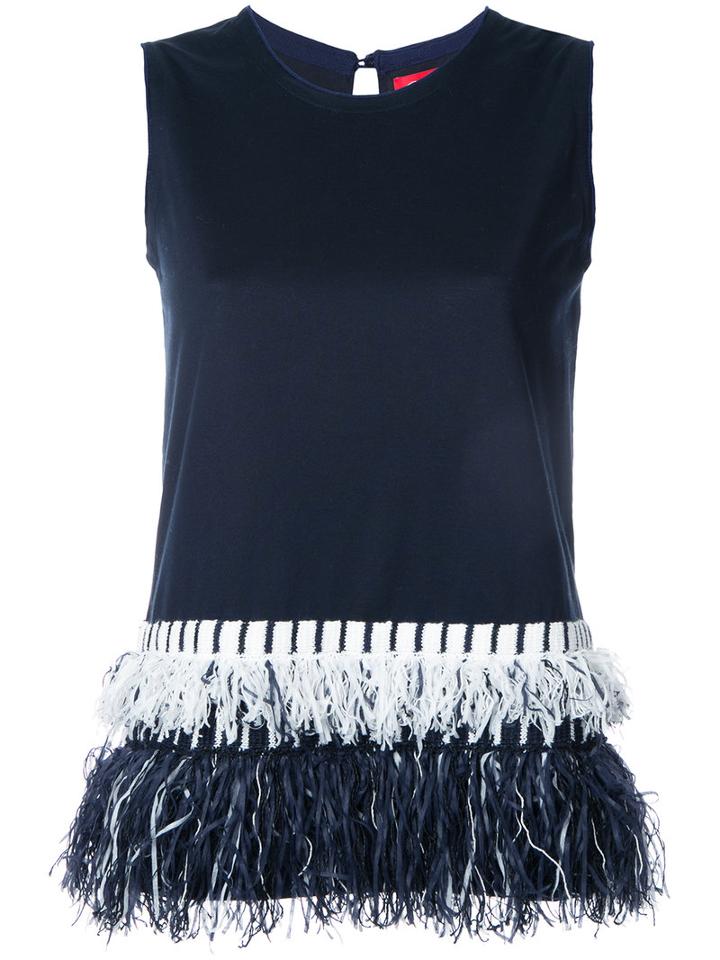 Coohem Fringed Trip Top, Women's, Size: 38, Blue, Cotton