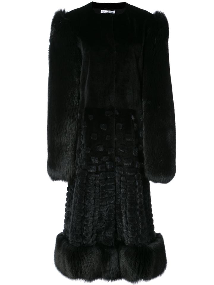 Oscar De La Renta Bubble Technique Fur Coat - Black