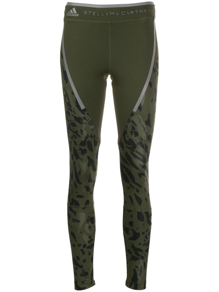 Adidas By Stella Mcmartney Printed Running Leggings - Green