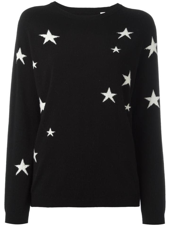 Chinti And Parker Slouchy Star Jumper, Women's, Size: Small, Black, Cashmere