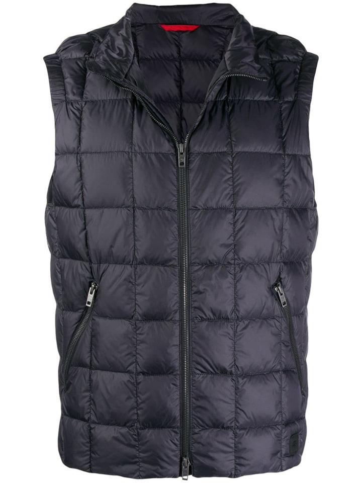 Fay Zipped Quilted Waistcoat - Blue