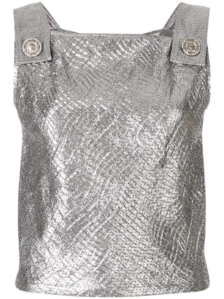 Versace Vintage Metallic Pinafore Top - Grey