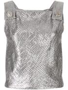 Versace Vintage Metallic Pinafore Top - Grey