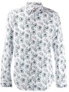 Ps Paul Smith Floral Scribble Print Shirt - White