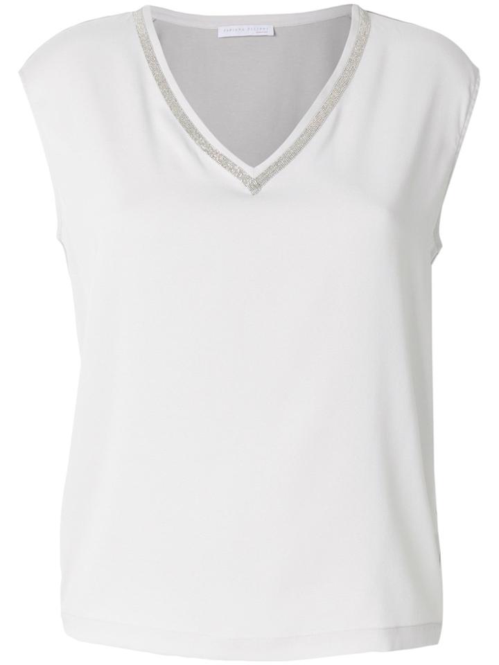 Fabiana Filippi Embellished V-neck T-shirt - Grey