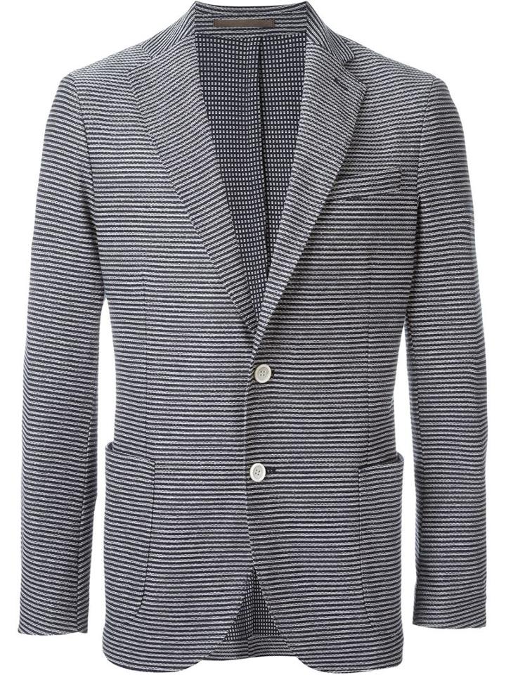 Eleventy Textured Striped Blazer