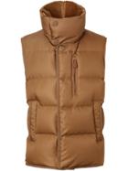 Burberry Velvet Trim Down-filled Nylon Puffer Gilet - Brown