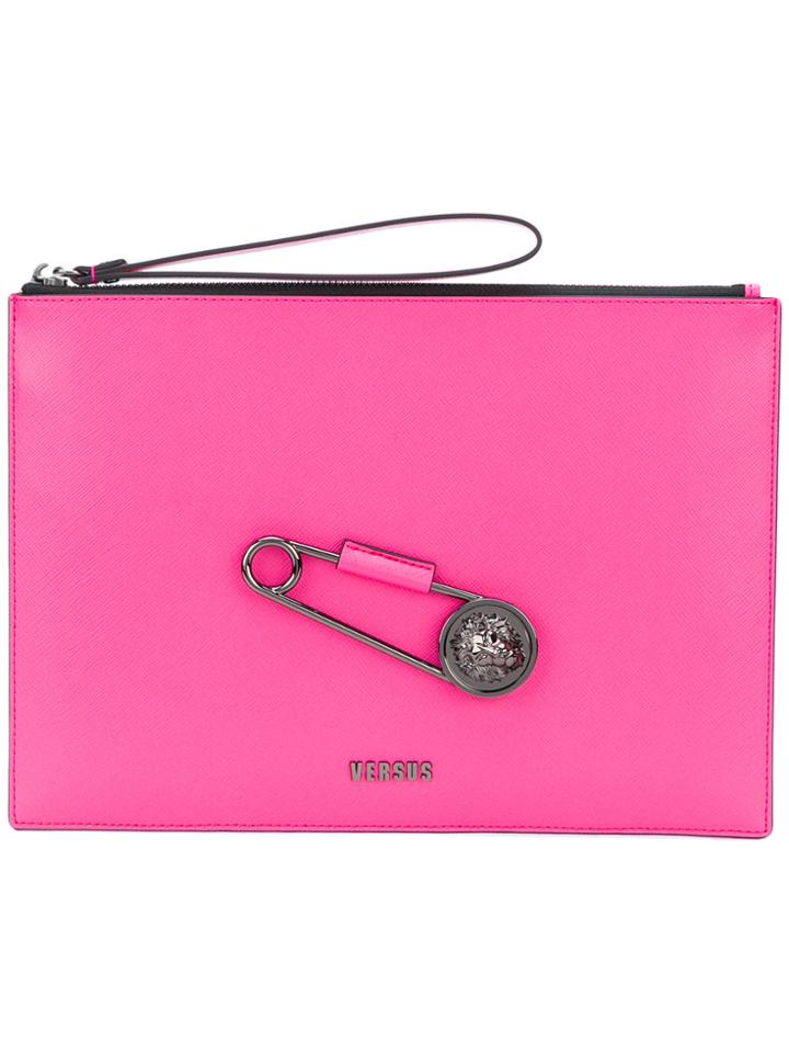 Versus Safety Pin Clutch - Pink & Purple