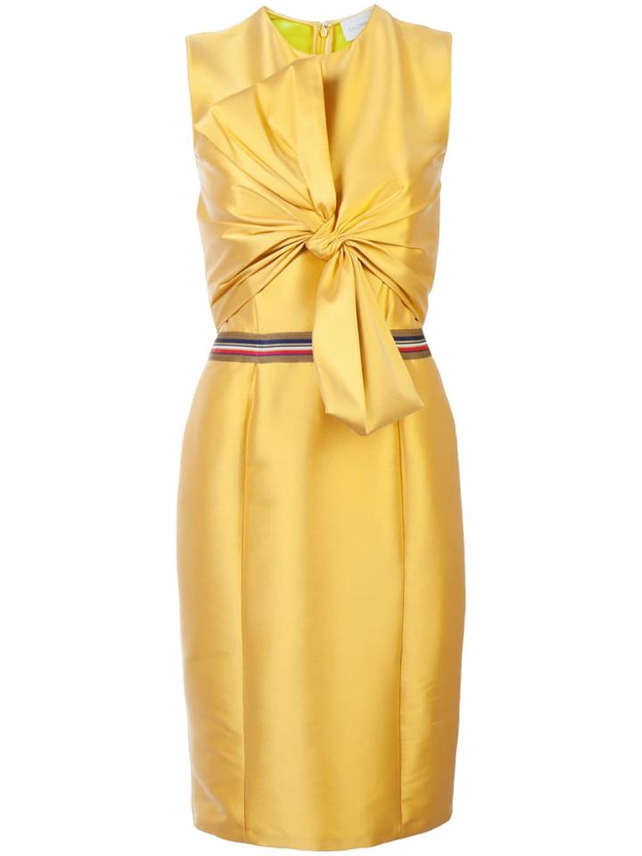 Sachin & Babi Front Bow Fitted Dress - Yellow & Orange