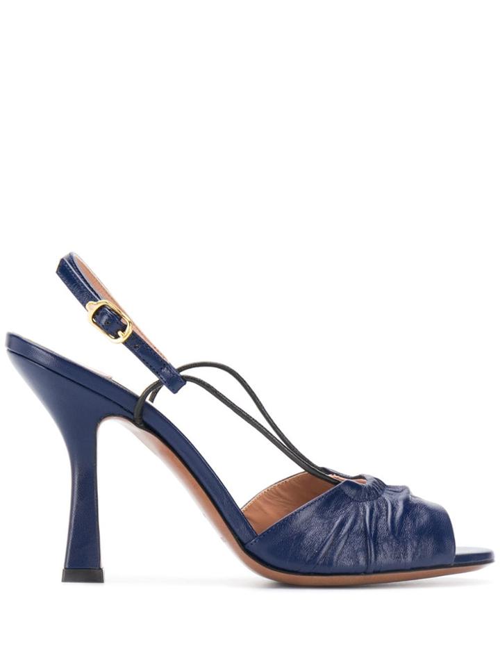 L'autre Chose Open Toe Heel Sandals - Blue