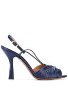 L'autre Chose Open Toe Heel Sandals - Blue