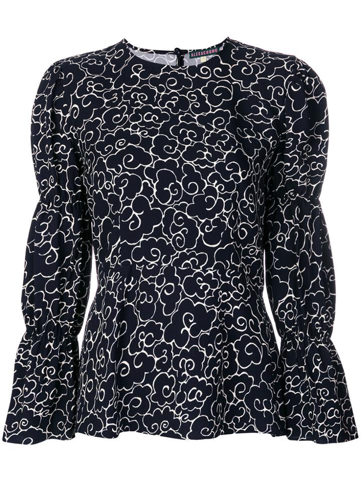 Alexa Chung Loose Printed Blouse - Blue