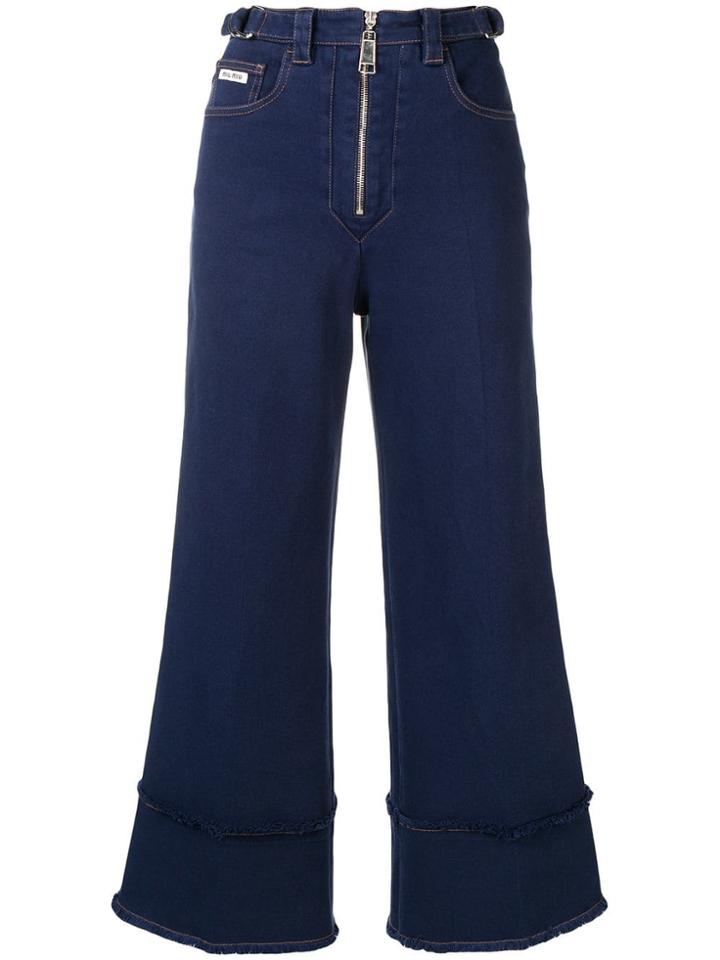 Miu Miu Cropped Flared Jeans - Blue